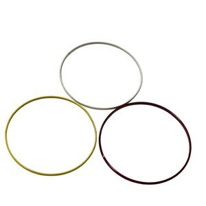 Retro Thin Metal Bangle Bracelets Red Yellow White Colors Set Of 3 Jewelry Women